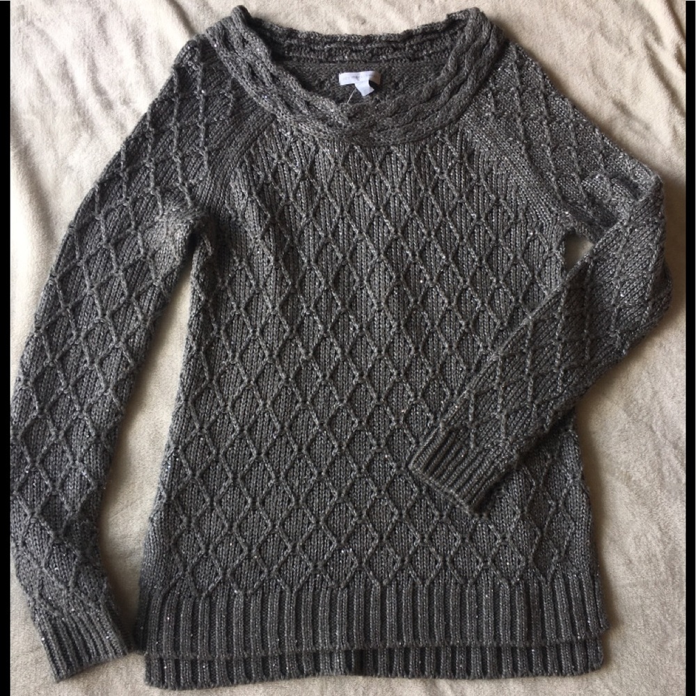 New York & Co. Grey Sequin Sweater